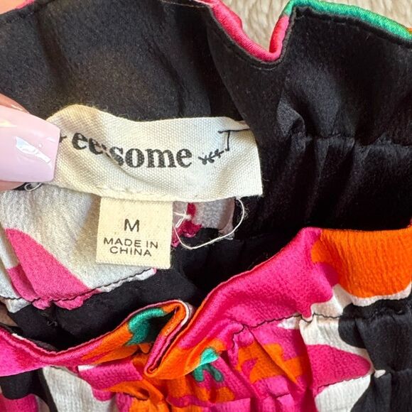 Eesome Vibrant Floral Dress with Pink and Orange - Picture 2 of 7